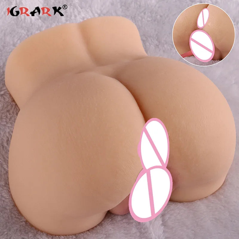 1.1kg Pocket Sex Doll for Men Vagina Anal Dual Channel Sexy Butt Penis Masturbation Vaginal Cup Adult Sex Toy Realistic Ass Doll