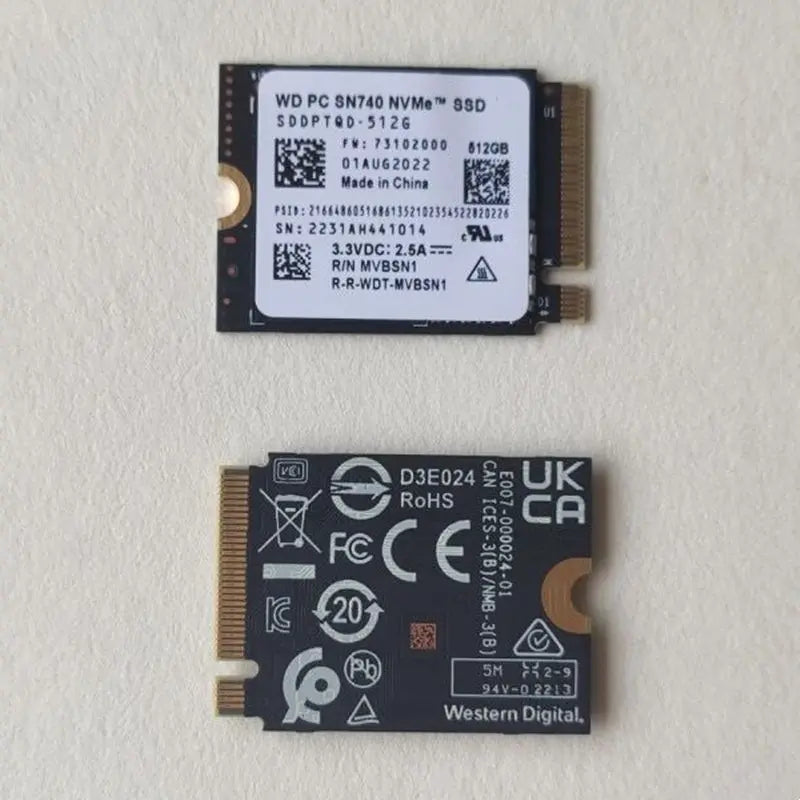 Western Digital WD SN740 SN5000S M.2 2230 SSD 2TB 1TB 256GB NVMe PCIe Gen4 x4 For Microsoft Surface Pro X Laptop 3 Steam Deck
