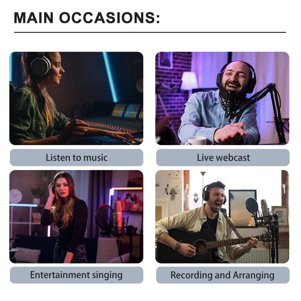 LEUS AU4 Channel 256 DSP Effect Audio Mixer Record PC 48V Phantom Power USB Sound Mixers Bluetooth DJ Console Mixing for Karaok