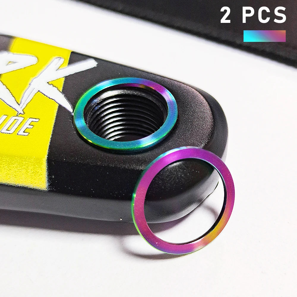 KRSEC 2PCS Bike Titanium Alloy Pedal Washer Spacer Gasket for Mountain Bike Road Bicycle Crank Protection Ring
