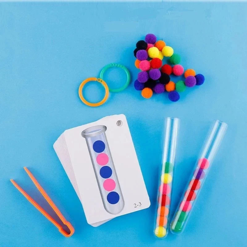 Clip Beads Test Tube Toy Children Logic Concentration Fine Motor Training Game Montessori Teaching Aids Educational Toy for Kids