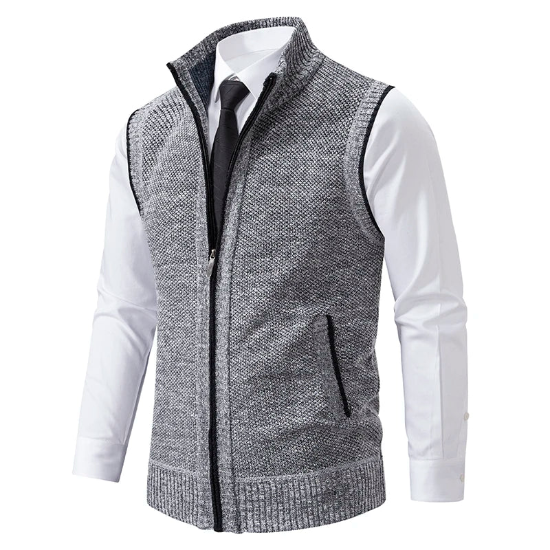 Autumn Winter Men's Sweater Vest Casual Sleeveless Knit Jackets Men Fashion Plaid V-neck Cardigans Man Clothes Knitted Waistcoat