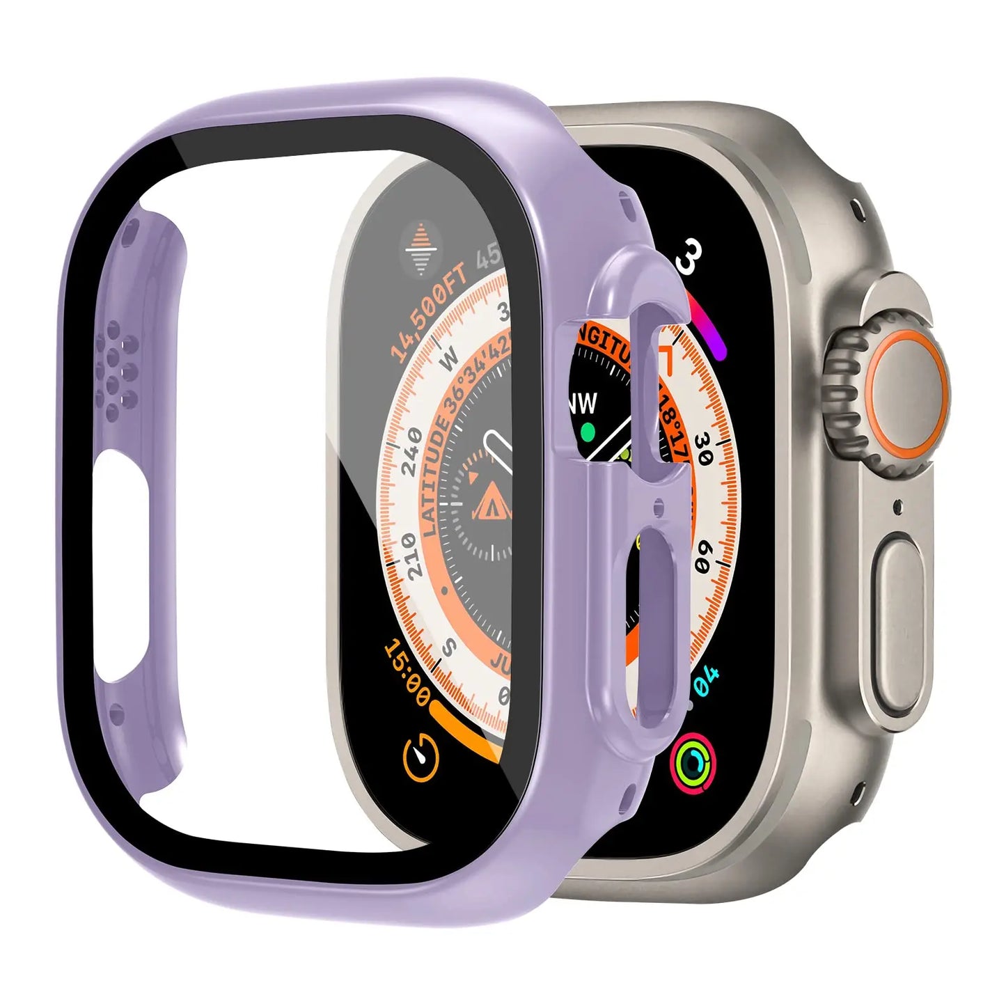 Cover For Apple Watch Ultra 2 3 Case 49mm Accessories PC Shockproof Bumper+Tempered Glass Screen Protector iwatch Series Ultra3