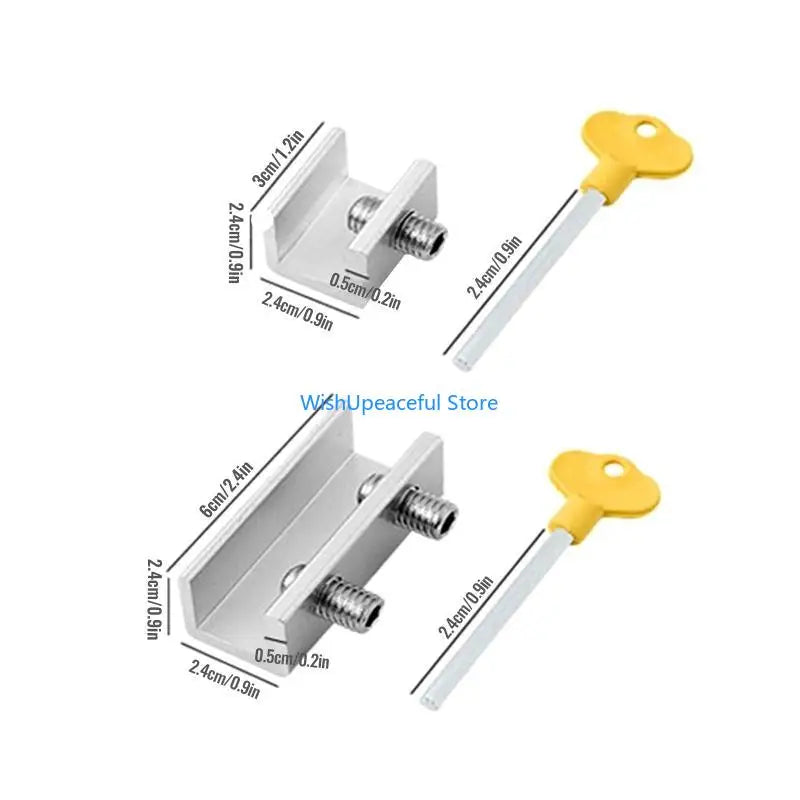 34YA 4 Pcs Window Security Lock Aluminum Window Limiters Child Safety Sliding Window Restrictor for Children's Room Bedroom