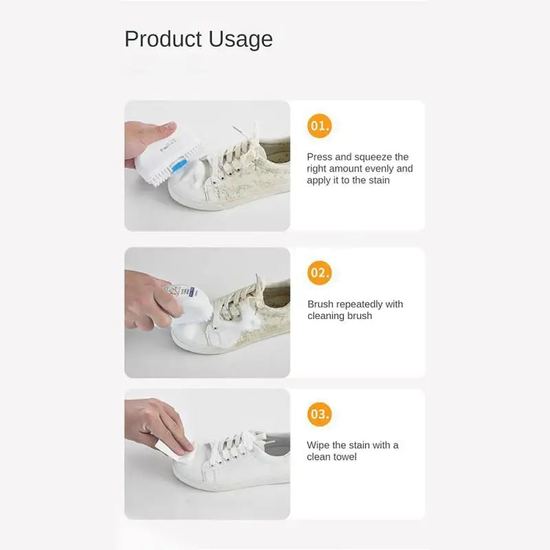 120g White Shoes Cleaning Cream Stains Remover Shoes Whitening All-Purpose Cleansing Cream With Wipe Sponge For Shoes Sneakers