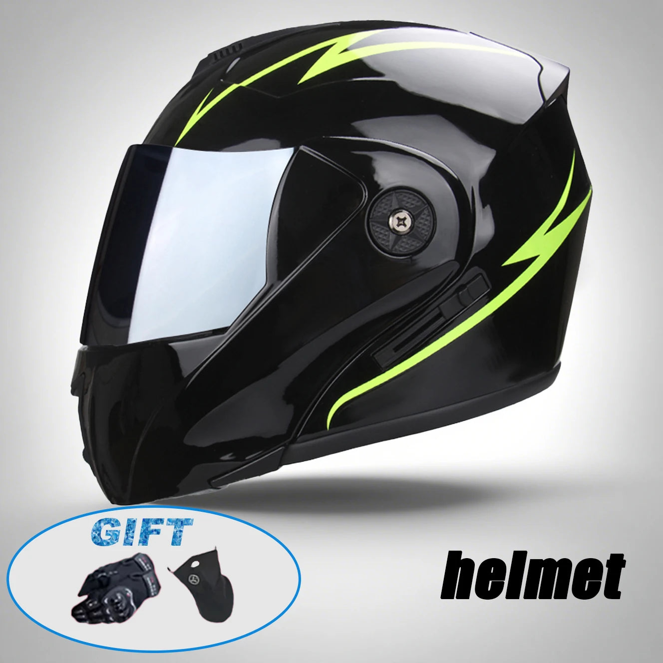 New Modular Motorcycle helmet full face racing with Double sun visor Women man flip up helmet Double lens DOT