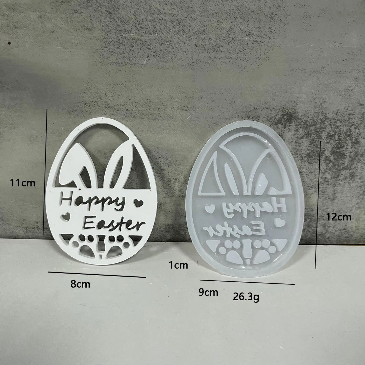 Easter Rabbit Egg Splicing silicone mold Concrete Cement Gypsum Plaster Molds Bunny Hollow Heart Flower Decoration Craft