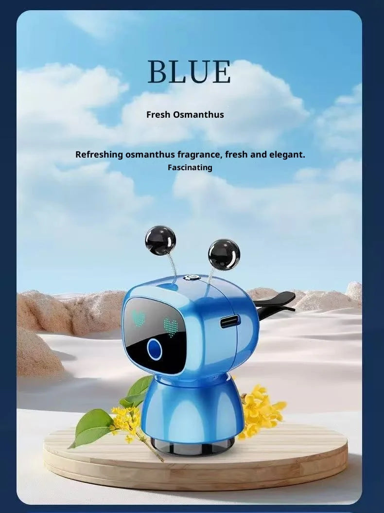 Creative Car Smart Aromatherapy Diffuser - Robot-shaped Aromatherapy Ornament, Air Freshener with Long-lasting Light Fragrance