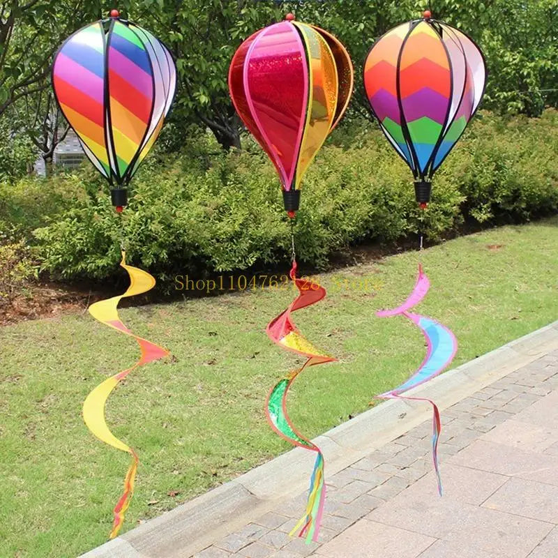 Rotating Wind Striped Tie dye Windsock Hanging Ornament Decor Supplies best sale