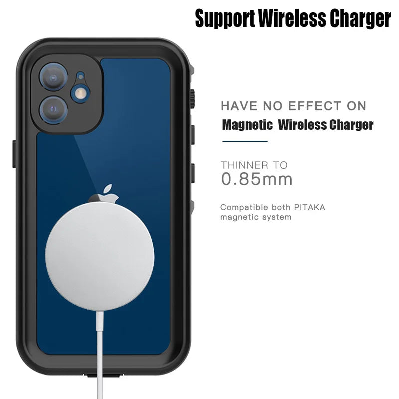 IP68 Waterproof For IPhone 16 15 14 13 12 11 Pro Max XS XR 7 8 Case RedPepper Clear Cover Diving Underwater Swim Outdoor Sports