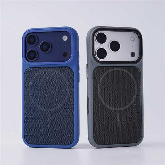 Original Tech Woven Canvas Magnetic Animation Phone Case For iPhone 17Pro 15 16 17Pro Max For Magsafe Matte Hard Protect Cover