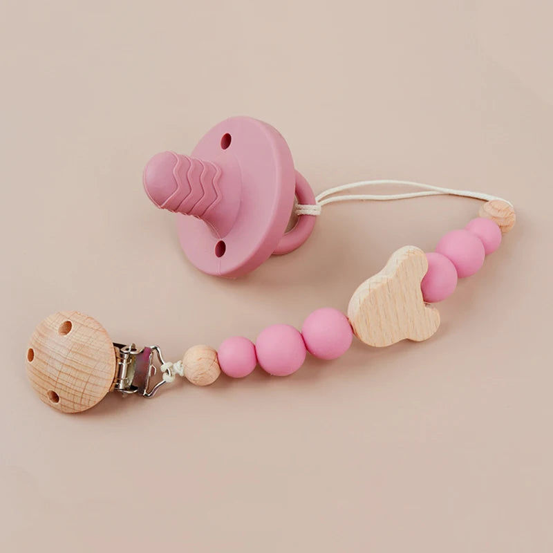 NEW Personalized Baby Pacifier Clip Custom Name Infant Dummy Clips Baby Souvenir Newborn Gift Wood Baby Supplies New Mother Gift