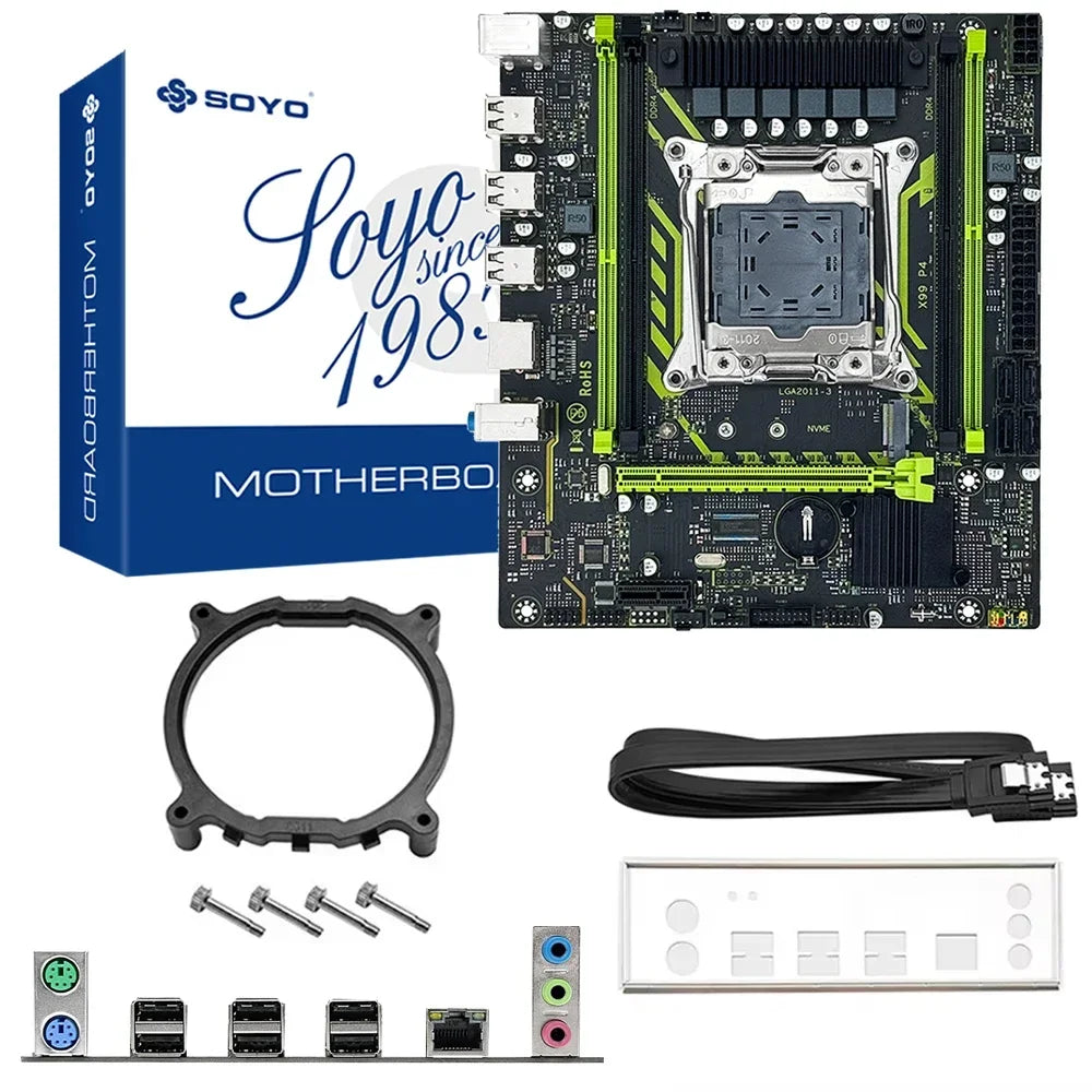 SOYO X99 Motherboard Set with Intel Xeon E5 2650 V4 CPU & Dual-channel DDR4 16Gx1 2133MHz RAM for Gaming Computer Components