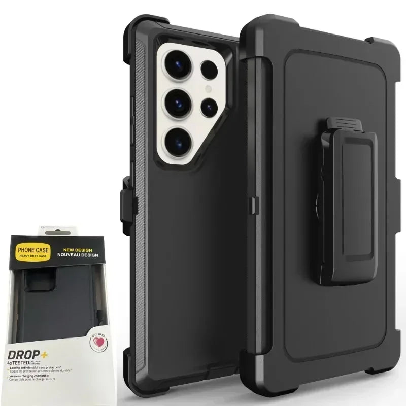 Defender Otter Armor Box Case for Samsung S25 Ultra S24 S23 S22 S21 S20 Plus Rugged Shockproof Protect Cover Belt Clip