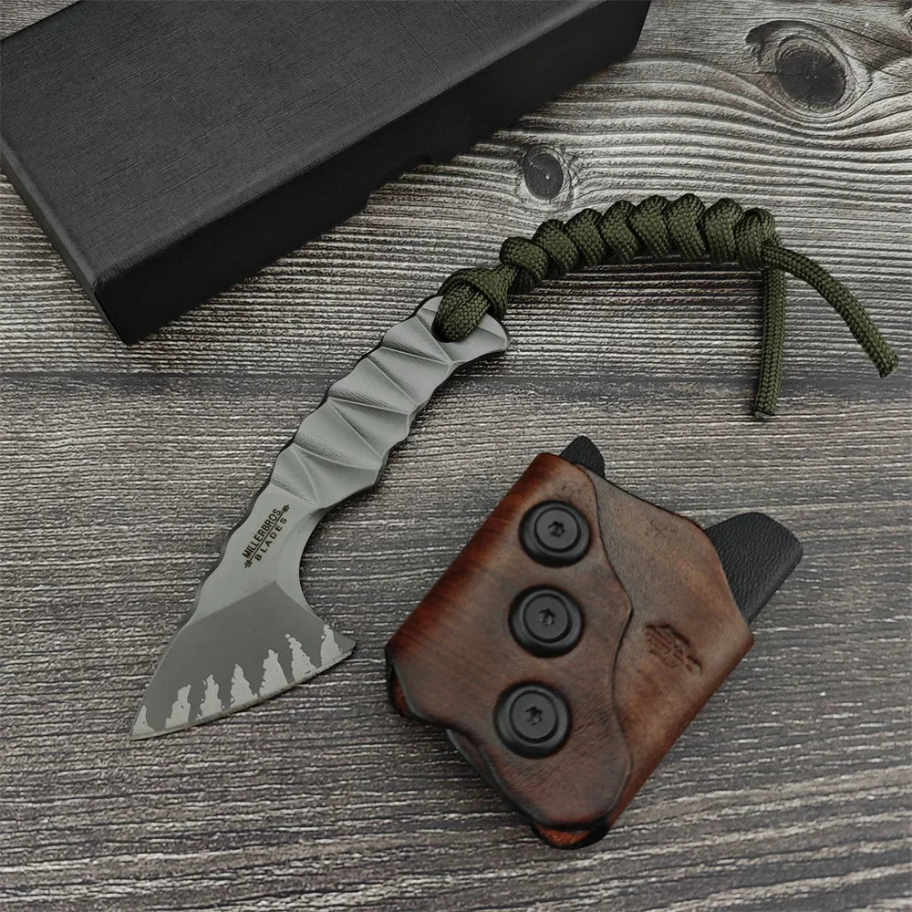 Miller Small Axe D2 Fixed Blade for Outdoor Wilderness Hiking Expedition Survival Hunting Self-Defense Multi-Tool for Men