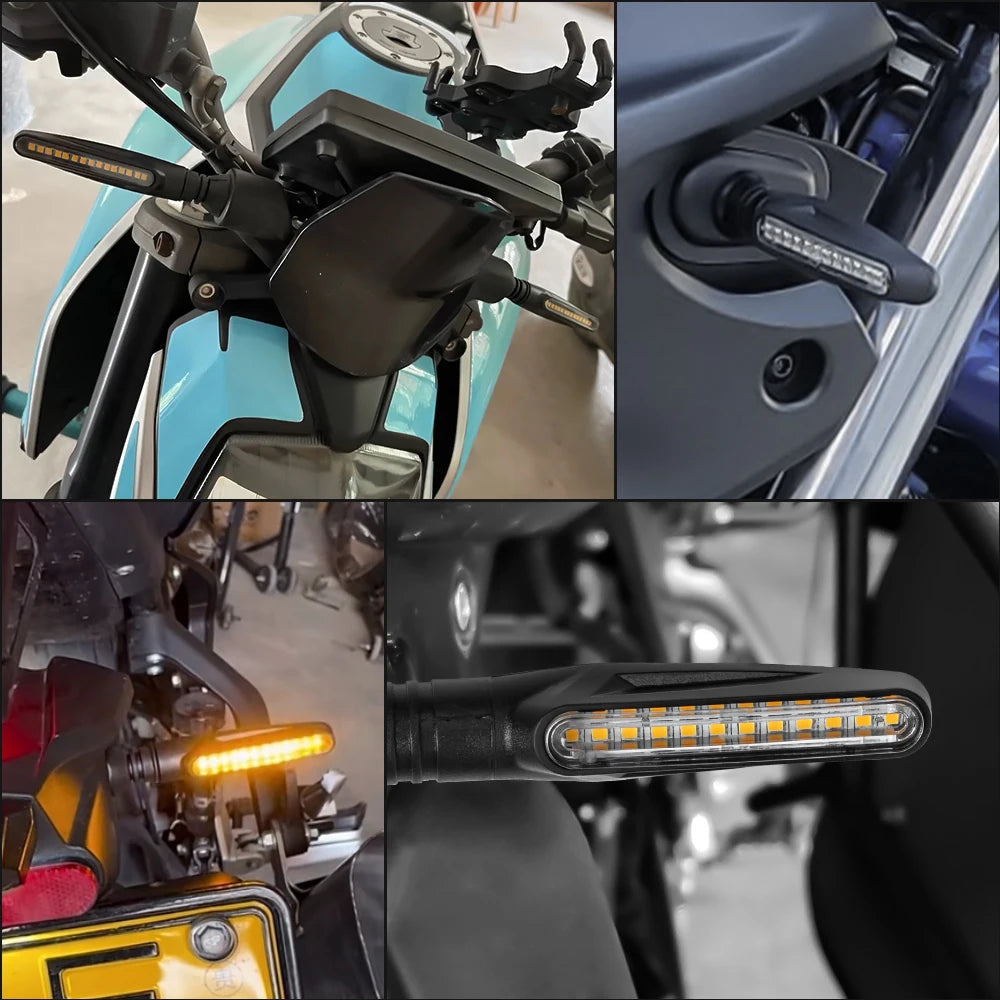 Motorcycle LED Turn Signal Light Amber Flasher LED Flowing Water Indicator Blinker Waterproof Motorcycle Lamp Accessories