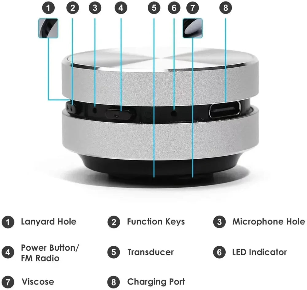 Bone Conduction Bluetooth Speaker Vibration Stereo Audio Digital TWS Wireless Smallest Speakers Mini Portable Metal Speaker