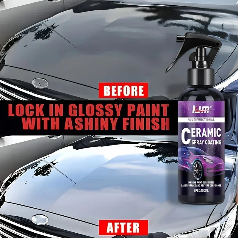 3-in-1 car nano coating spray - instant gloss enhancement, scratch-resistant and stain-resistant paint protection liquid wax