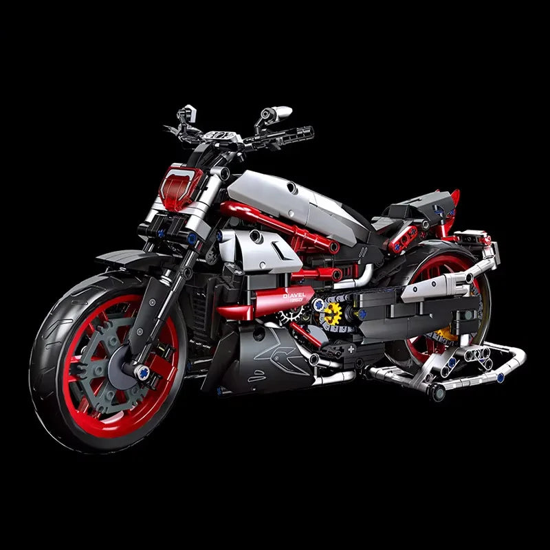 Technical Motorcycle Model 896PCS Building Blocks Moto Racing Motorbike City Vehicle Sets Off Road MOC Kits Brick Toys For Boy