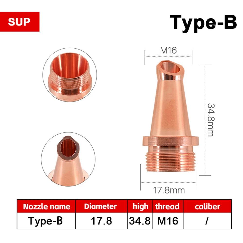 M16 SUP Laser Welding Nozzle AS-12 BS-16 CS-12 DS ES-12 FS-16 Cutting Nozzle Wire Feed Nozzles for Handheld SUP Laser Welder