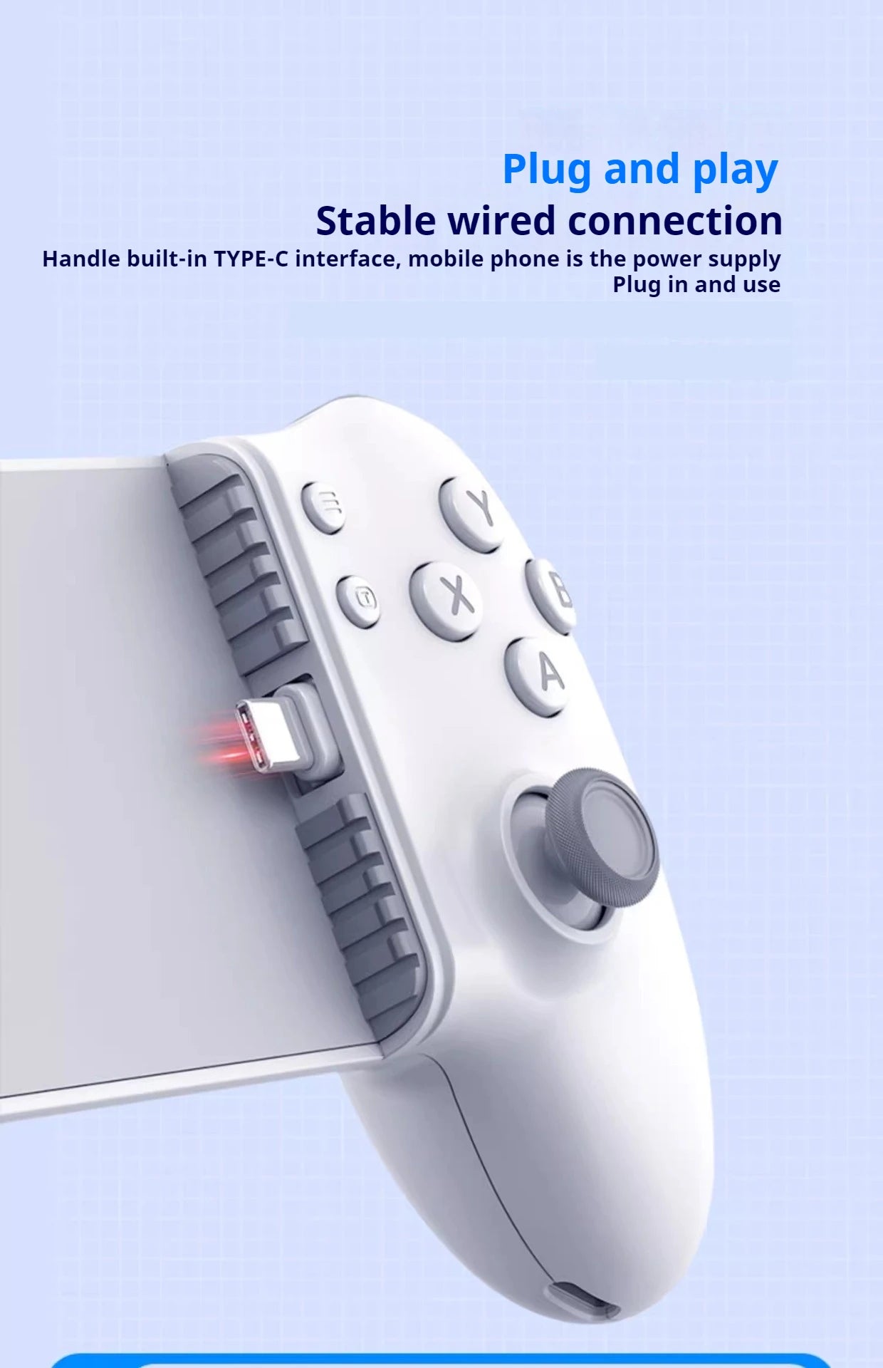 Memo S3 Gamepad Type-C Mobile Phone Controller Hall Effect Stretching Handle Stick Joystick Android Ps Cloud Game Customized