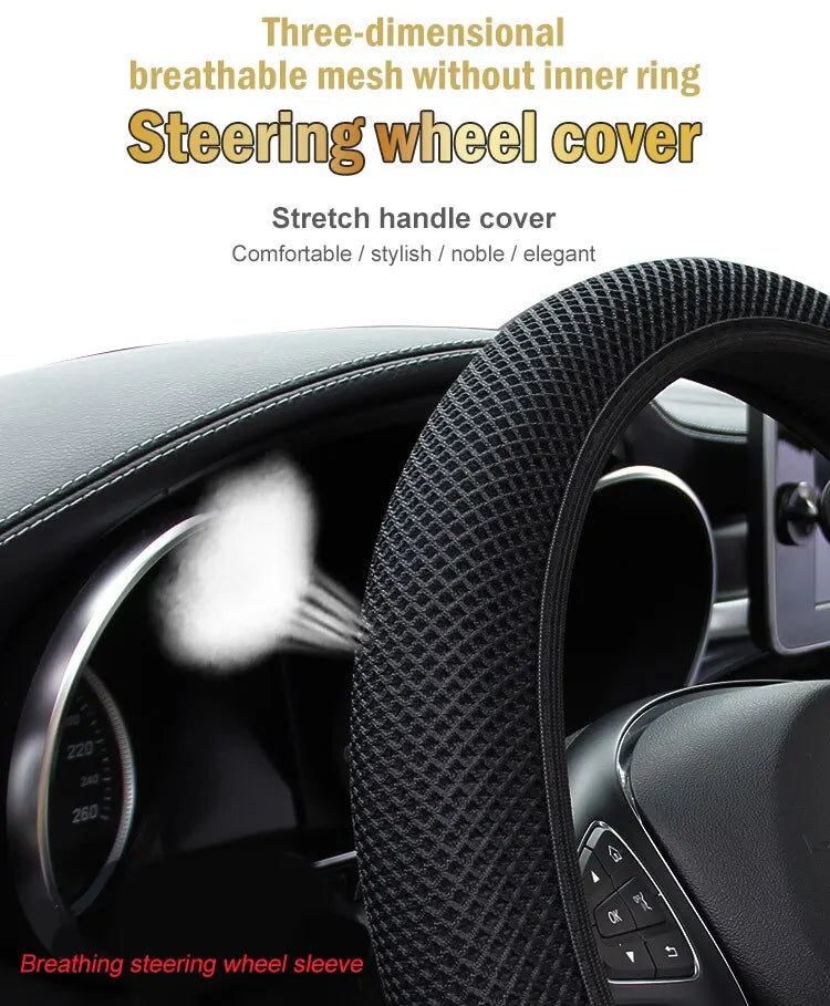Universal Car Steering Wheel Cover Without Inner Ring Elastic For Nissan Versa Honda Civic 2008 Jimny Seat Leon Accessories