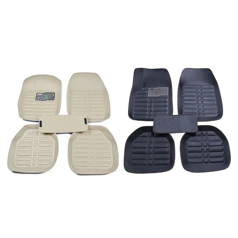 5pcs Premium Easy Clean Waterproof Auto Foot Pad Universal Waterproof PU Leather Durable Car Floor Mats Car Interior Accessorie