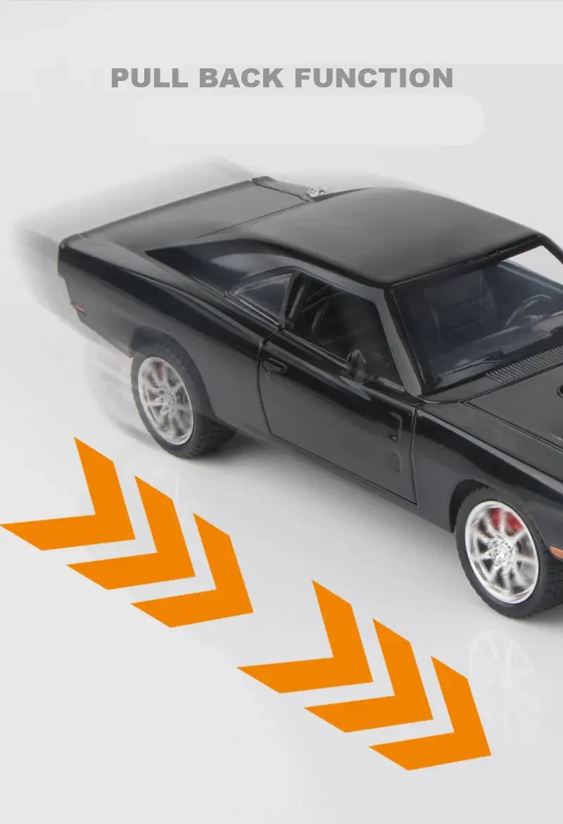 New 1:24 Challenger 1970 Fast & Furious 7 Alloy Car Model Diecasts Toy With Sound and Light Vehicles Decoration Toy For Kid Gift
