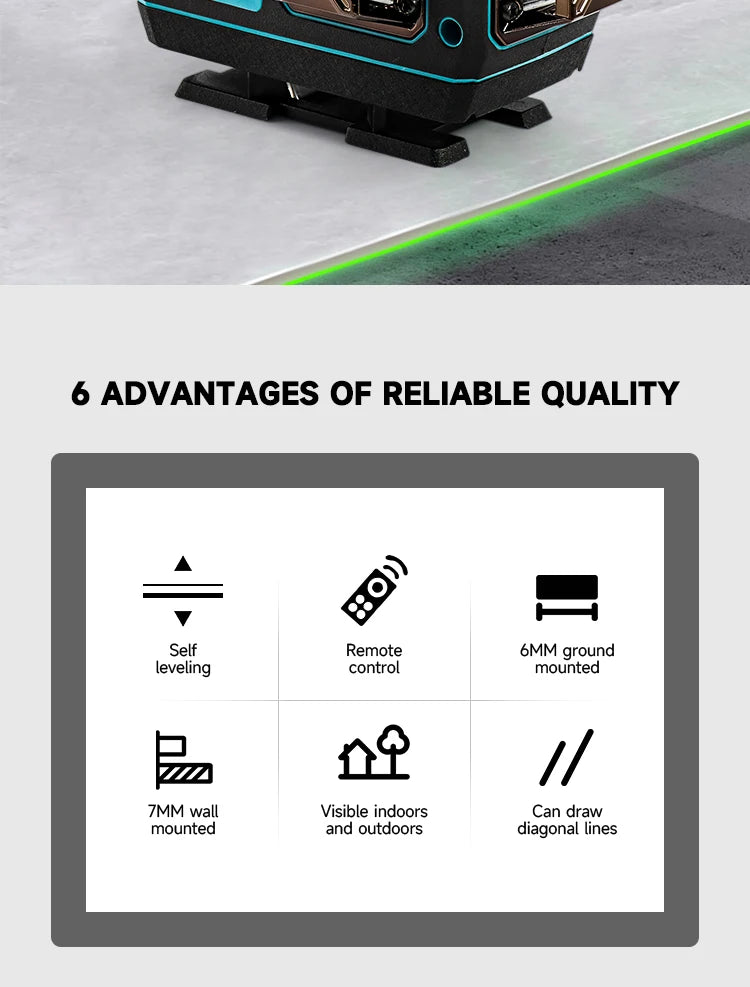 Makita 3D/4D Laser Level 12/16 Lines Horizontal And Vertical With Remote Control 8 Lines 360°Self-leveling Laser Levels Tools