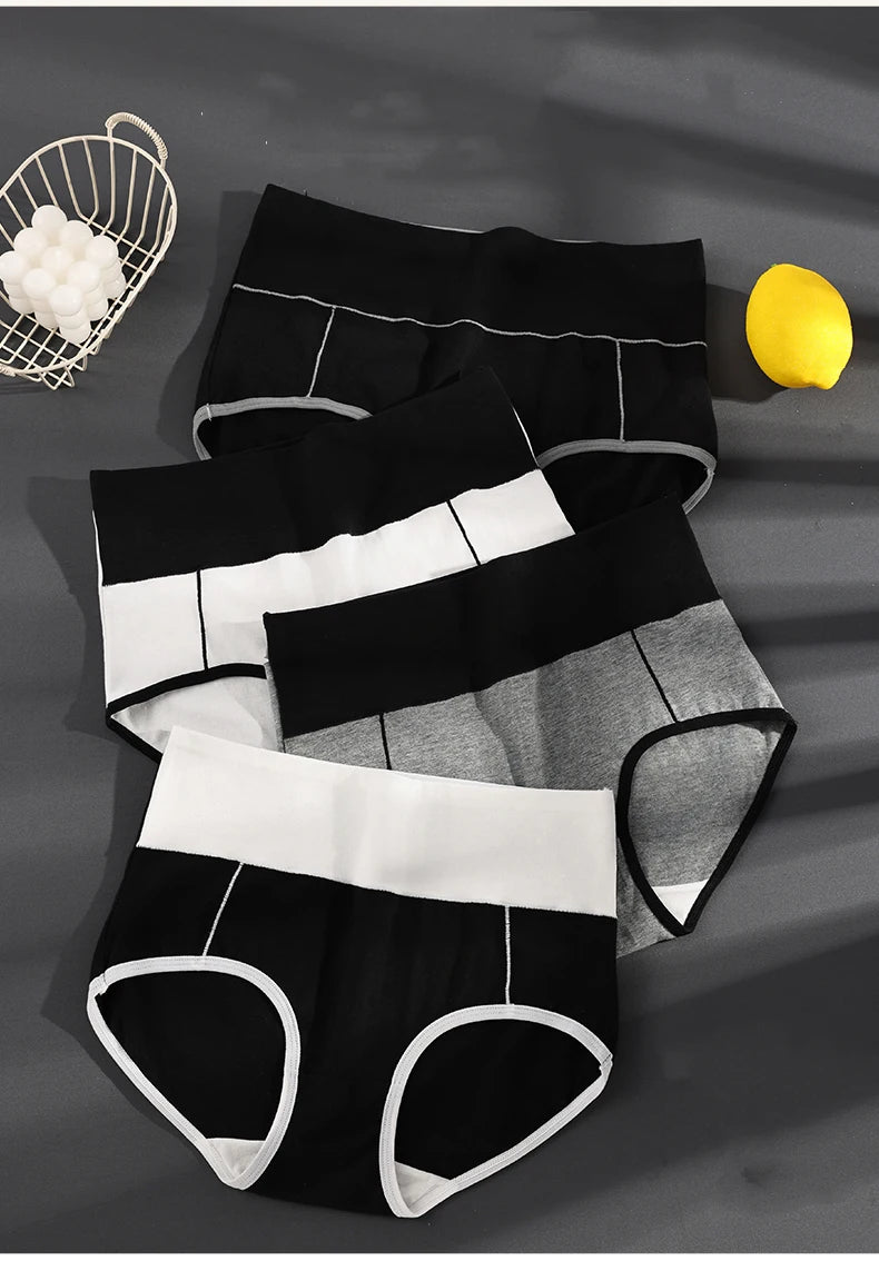 4Pcs High Waist Cotton Women's Panties Body Shaper Underwear Plus Size 4XL Breathable Underpants Soft Panty Slim Female Briefs