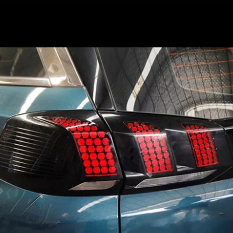 Car DIY Honeycomb Sticker Auto Rear Tail Light Lamp Car StylingTaillight Hollow Fashion Decals Decoration Wrap Film 48*30cm