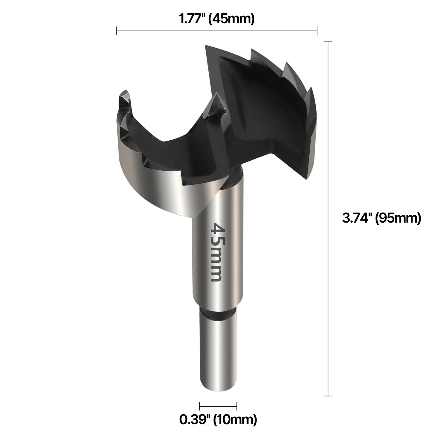 Vearter 1Pc 6mm-100mm Forstner Woodworking Tools Hole Saw Hinge Boring Drill Bits Round Shank High Carbon Steel Cutter