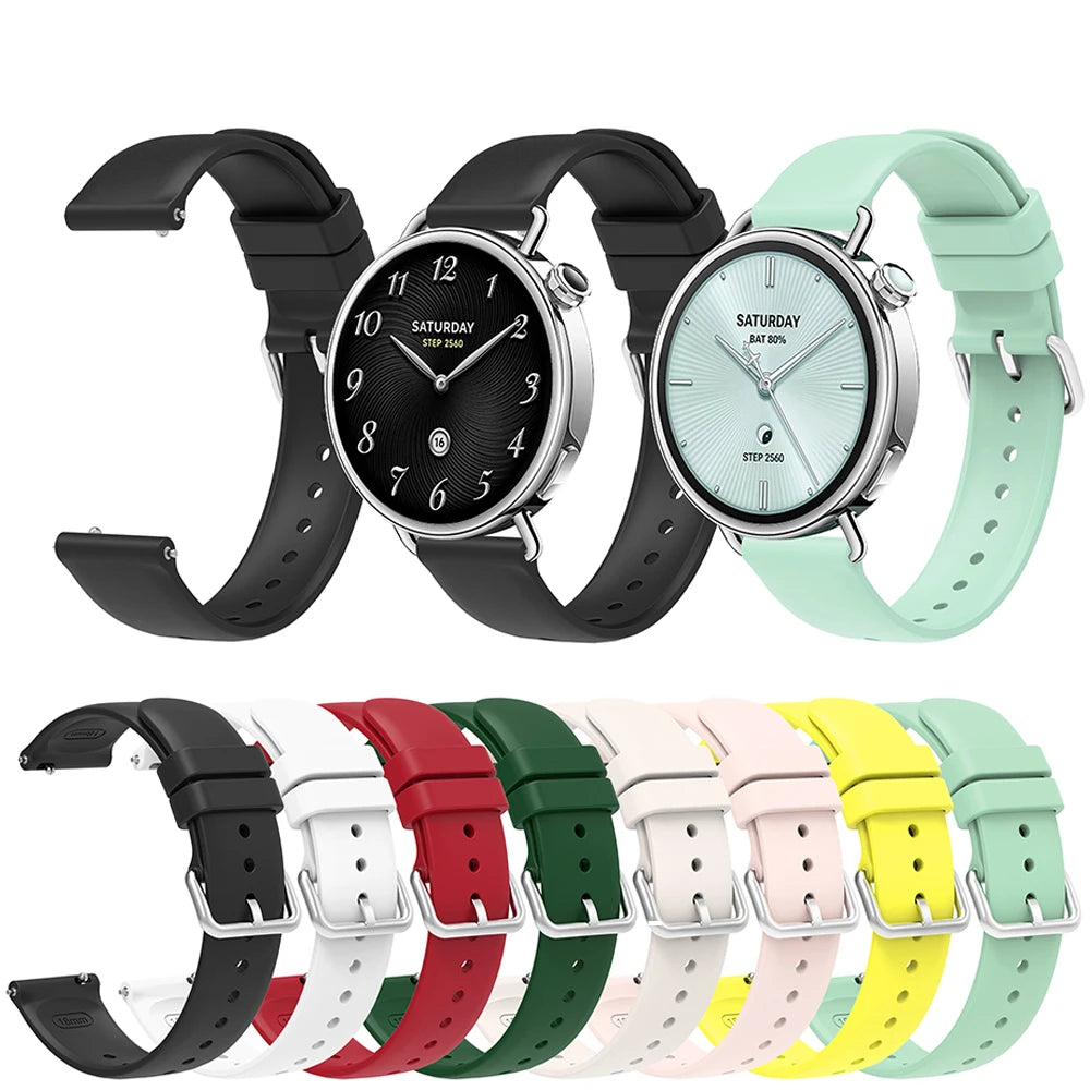 For Xiaomi Watch S4 41mm Silicone Strap Band Wristband 18mm Correa For Huawei Watch GT 5 4 41mm/Watch5 42 Accessories Watchband