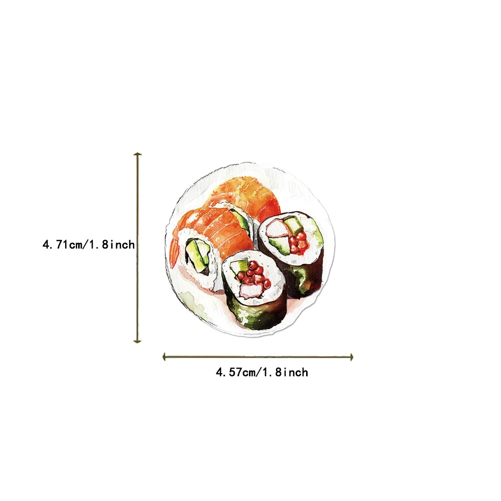 64PCS Japanese Travel Retro Style Architecture Food Stickers Exquisite Handmade Material Phone Case Laptop Decoration