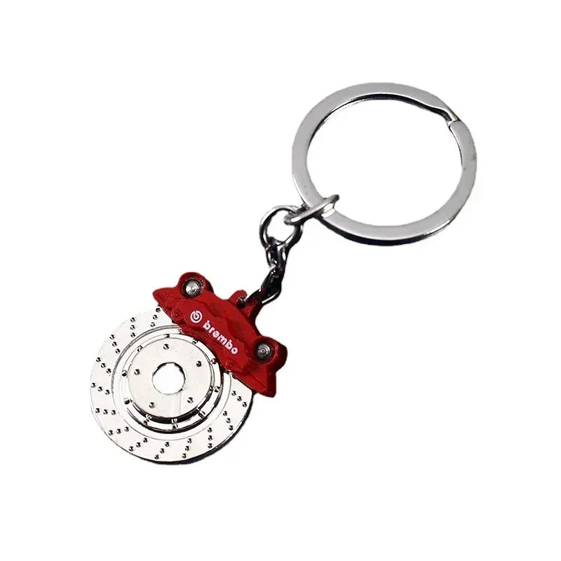 New Creative Gift Brake Discs Wheel Hubs Calipers Metal Keychains Car Modifications Disc Brake Waist Pendants Gift Toys