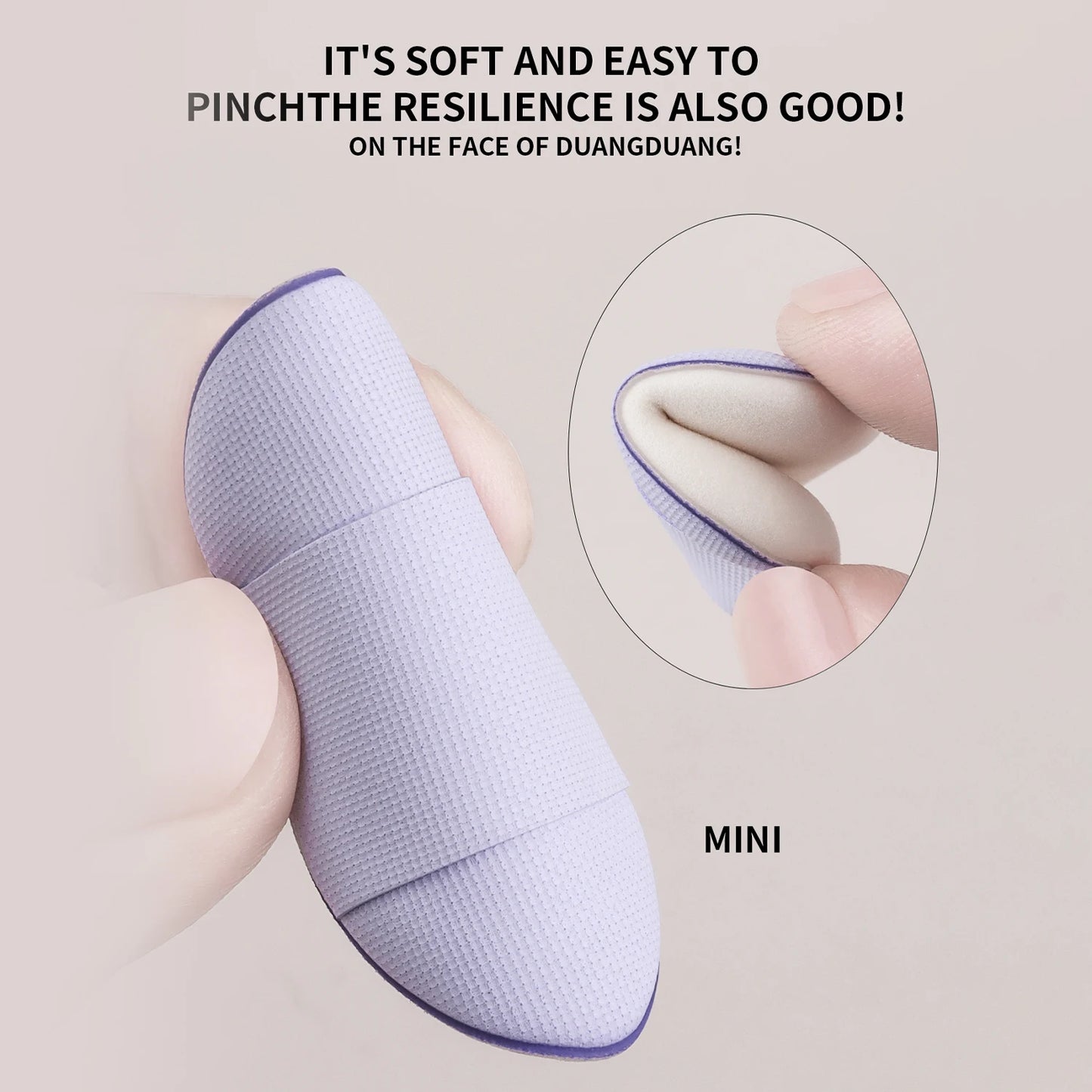 Finger powder puff, 6pcs/box small thumb cushioned slippers powder puff mini concealer makeup tool
