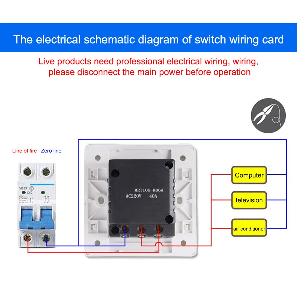 40A 86 Type Hotel Card Power Switch On-off Type Energy Saving Switch With 3 Card Keys Hotel Magnetic Card Switch White 86x86mm