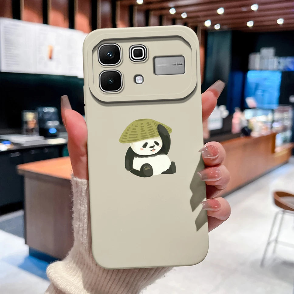 Phone Case For Infinix Note 60 Pro Edge 4G 5G Liquid Silicone High Quality Shockproof Cute Animals Cover