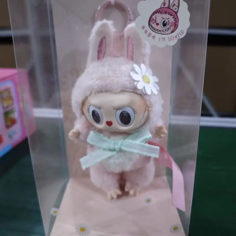 Labubu Keychain Mokoko Doll Labubu Keyring Sweetheart Series Doll Pendant Ornament Christmas Gift Kids Toys High Quality Replica