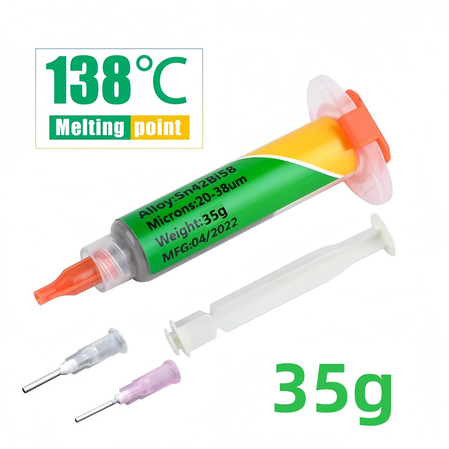 Sn42Bi58 SMD Welding Paste 138 ℃ Low Temperature Lead-free Syringe No Clean Solder Paste For Phone Component Repair