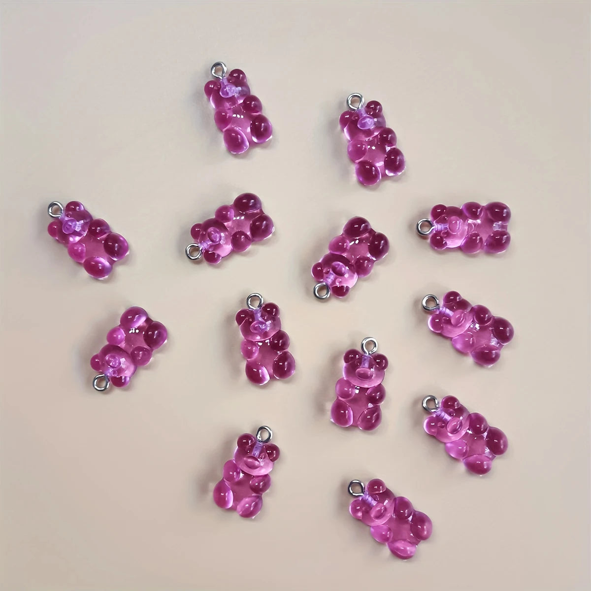 20 Pieces Of Colorful Candy Teddy Bear Gummie Jewelry, Diy Pendant, Cute Earring Necklace, Creative Discovery 20x10mm