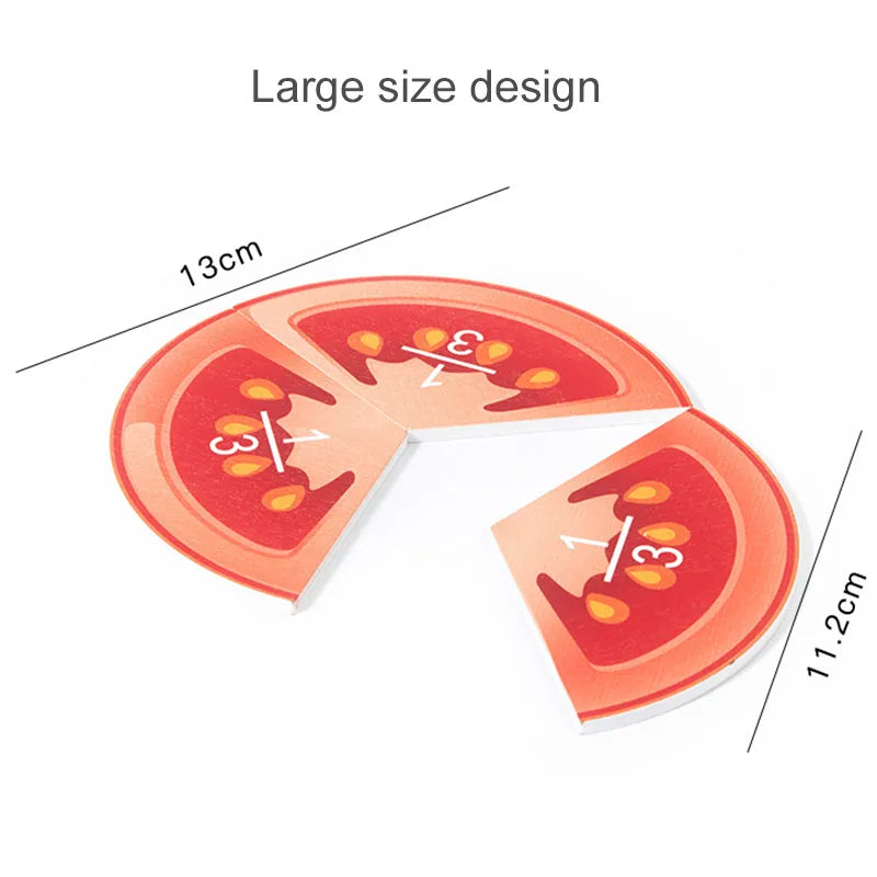 Wooden Math Enlightenment Fruit Fraction Decomposition Plate Montessori Teaching Aid Children's Educational Math Toys