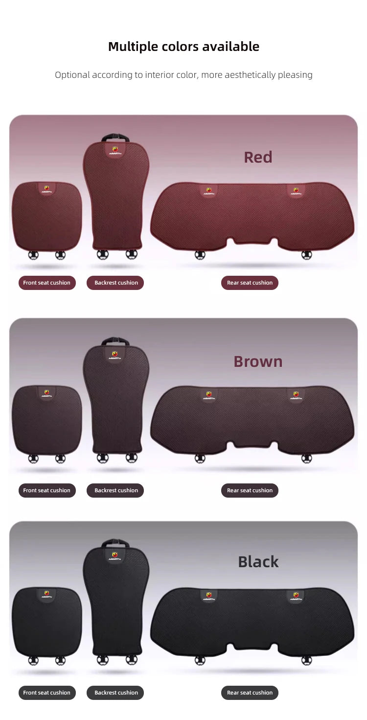 Car Ice Silk Seat Cushion Seat Covers For Fiat 500 Abarth Punto Panda Doblo Stilo Backrest Mat Rear Seat Cushion Car Interior