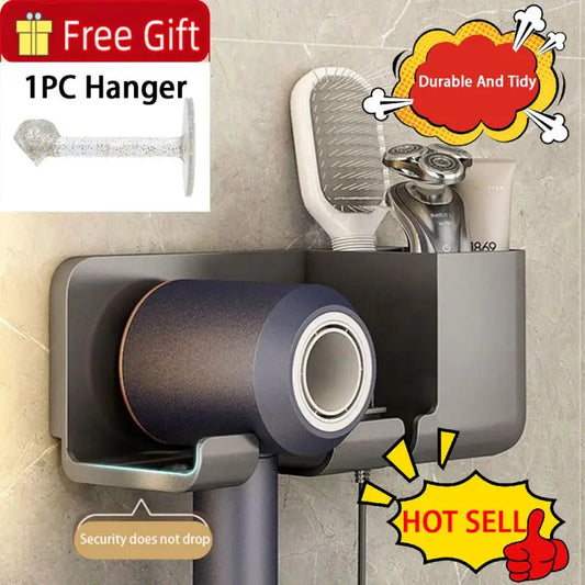 Hair Dryer Bracket Wall Mounted Bathroom Rack Storage Rack Hanger Hair Dryer Holder Storage Sorting Bracket Bathroom Accessories