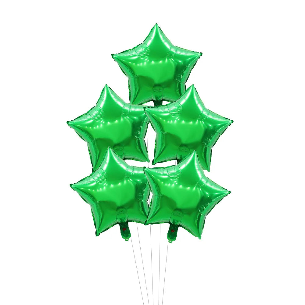 5Pcs 18inch Gold Silver Foil Star Balloon Wedding Balloons Decoration Baby Shower Children's Kids Birthday Party Balloons Globos