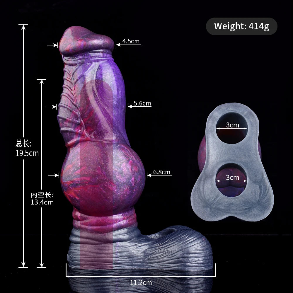 NNSX Animal Penis Sleeve Enlargement with Big Knot Silicone Fantasy Cock Sheath Adults Male Sex Toys for Couples