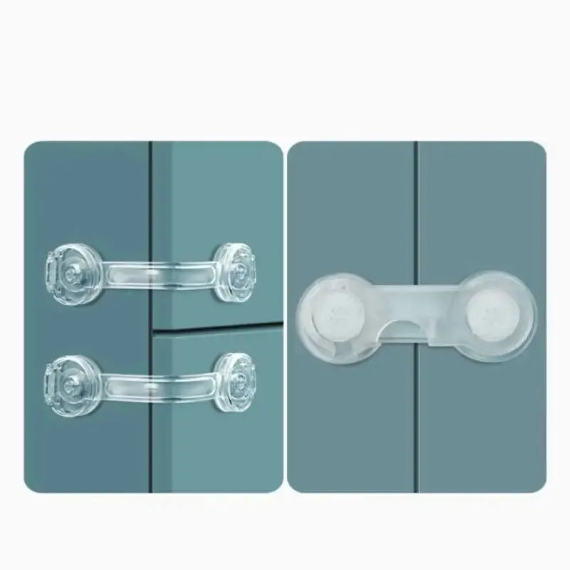 5PCS Child Safety Lock Drawer Anti Opening Lock Transparent Fridge Cabinet Door Lock Multi-functional Protection Safety Latch
