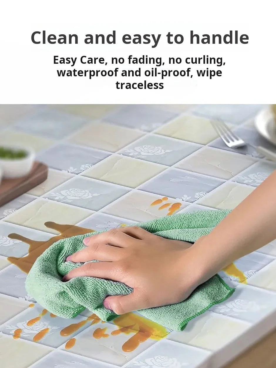 Kitchen Oil Resistant Stickers Waterproof Self-adhesive Wallpaper Stove Countertop Protective Pad Cabinet Countertop Marble Film