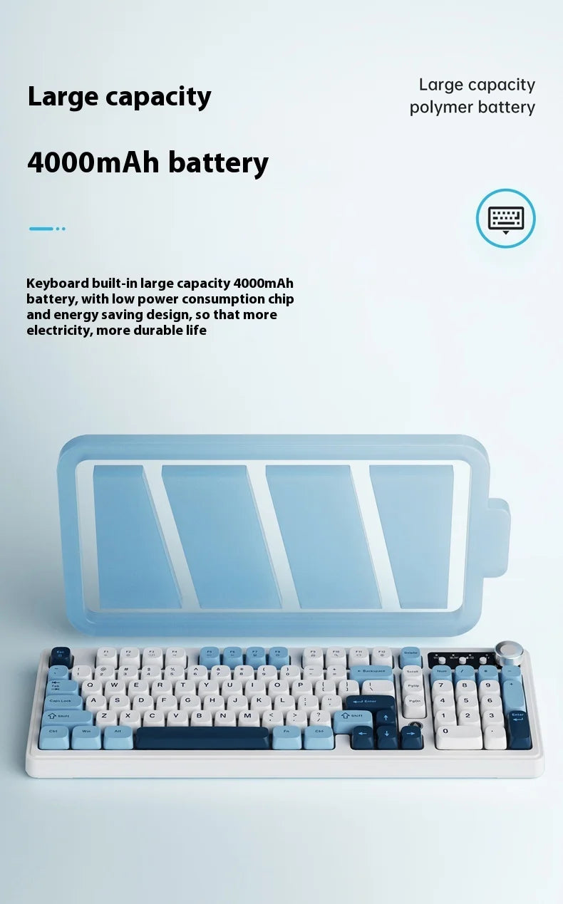 Ajazz Af98 Wireless Bluetooth Three-Mode Keyboard E-Sports Game Special Mechanical Touch Typing Office Computer Wired Keyboard