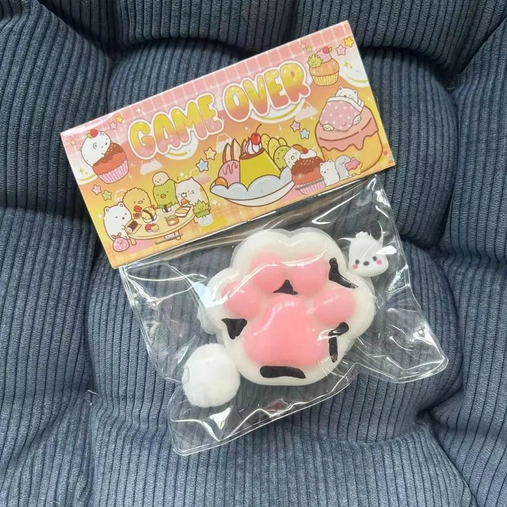 Squeeze Cat Paw Toys Pinching Cat Paw Decompressing Toy Soft Sticky Stress Relief Relax Toys